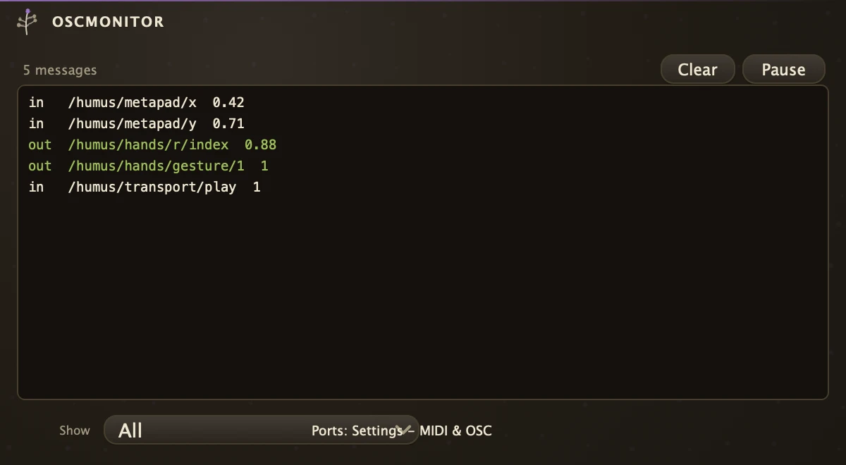 OscMonitor editor